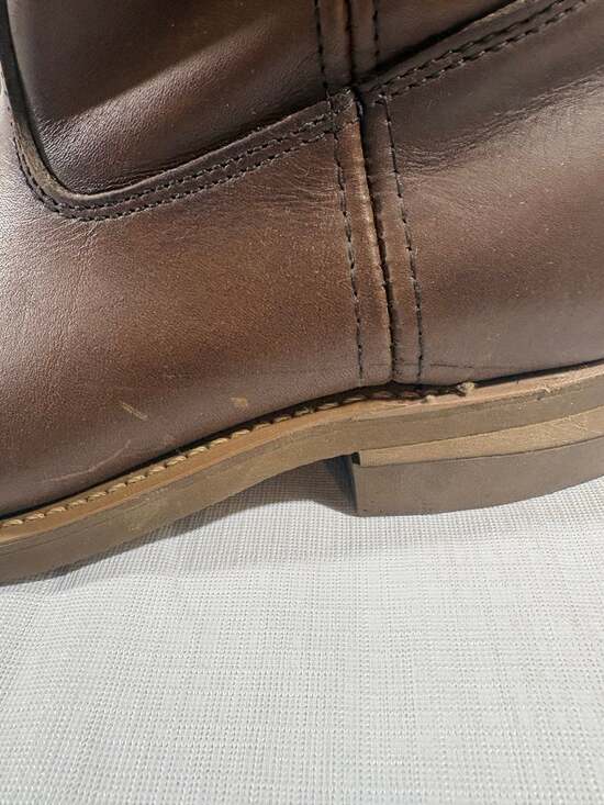 Men’s Justin Work Boots Size 9.5B – Brown Leather Pull-On Roper Style – Made in - Picture 5 of 12